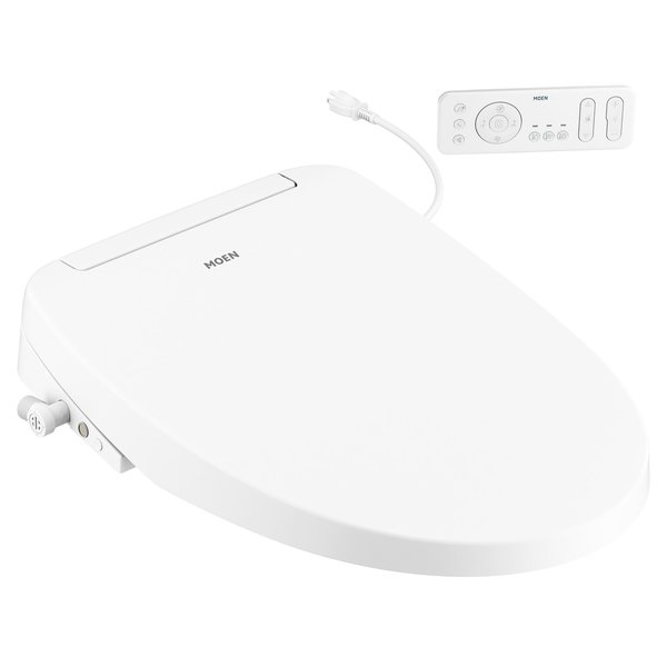 Moen 3-Series Electronic Elongated Bidet Seat with Remote Control, White EB1500-E